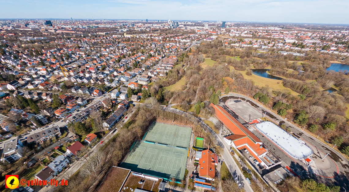 20.02.2023 -  Ostparksee und Schule am Strehleranger mit Umgebung in Neuperlach